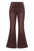 Дамски дънки flare fit JF 530-105 бордо washed ефект Дамски дънки flare fit JF 530-105 бордо washed ефект