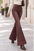Дамски дънки flare fit JF 530-105 бордо washed ефект Дамски дънки flare fit JF 530-105 бордо washed ефект