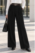 Дамски wide leg панталон X001-900 черен