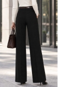 Дамски wide leg панталон X001-900 черен