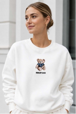 Дамска ватирана блуза IMBEARLY GOOD бяла Дамска ватирана блуза IMBEARLY GOOD бяла