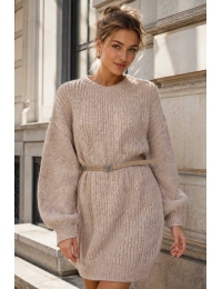 Дамски oversize блузон 13736-16 бежов Дамски oversize блузон 13736-16 бежов