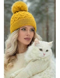 Зимна шапка А-11 жълта Зимна шапка А-11 жълта