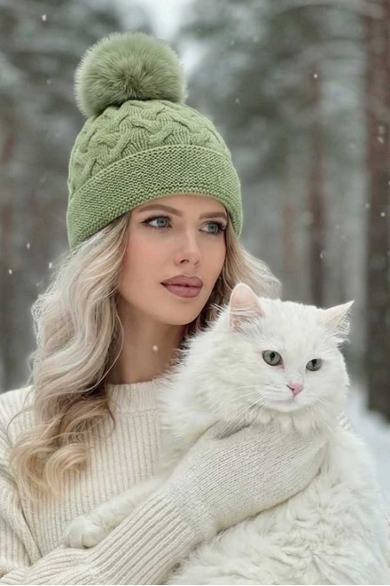 Зимна шапка А-11 зелена