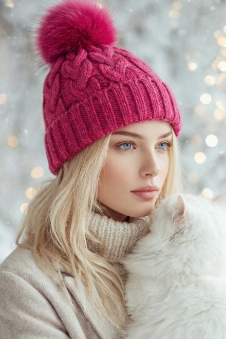 Зимна шапка А-19 фуксия